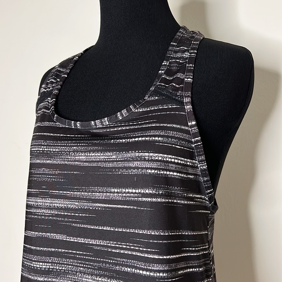 DANSKIN Black White Stripe Performance Tank Top S - Picture 3 of 7